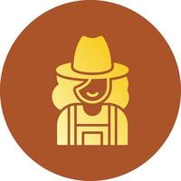 Lady Farmer Creative Icon Design vector