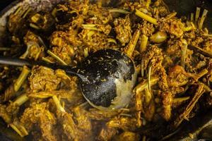 tengkleng kambing or goat tengkleng is a kind of soup with the main ingredient of goat bones. tengkleng like curry with goat bone material photo