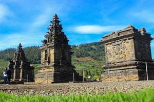 Local tourists visit Arjuna temple complex at Dieng Plateau after the covid 19 emergency response period photo