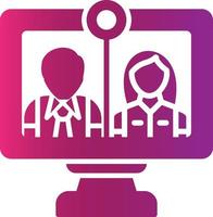 Online Interview Creative Icon Design vector