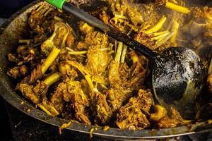 tengkleng kambing or goat tengkleng is a kind of soup with the main ingredient of goat bones. tengkleng like curry with goat bone material photo