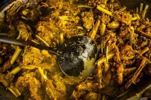 tengkleng kambing or goat tengkleng is a kind of soup with the main ingredient of goat bones. tengkleng like curry with goat bone material photo