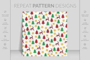 Merry Christmas seamless pattern with geometric motifs. Snowflakes with different ornaments. vector