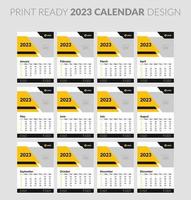 2023 calendar. Editable illustration page template A4, A3, set of 12 months with cover. Week start on Sunday. Vertical editable page, wall calendar vector illustration. Simple corporate card, planner