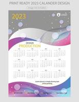 calendario 2023. plantilla de página de ilustración editable a4, a3. inicio de semana el domingo. página editable vertical, ilustración de vector de calendario de pared. tarjeta corporativa simple, planificador