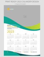 calendario 2023. plantilla de página de ilustración editable a4, a3. inicio de semana el domingo. página editable vertical, ilustración de vector de calendario de pared. tarjeta corporativa simple, planificador