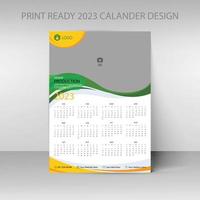 2023 calendar. Editable illustration page template A4, A3. Week start on Sunday. Vertical editable page, wall calendar vector illustration. Simple corporate card, planner