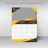 2023 calendar. Editable illustration page template A4, A3. Week start on Sunday. Vertical editable page, wall calendar vector illustration. Simple corporate card, planner