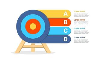 Infographic template with target 4 options. Vector illustration.