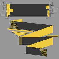 modern geometric ribbon, yellow and black colors vector