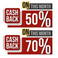 Sale ribbon cashback and discount vector