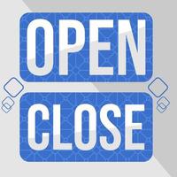 Open and close banner sign vector