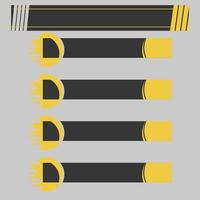 List of menu ribbon, yellow and red colors vector