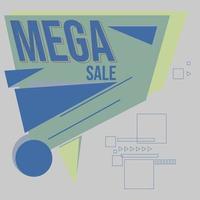 Mega sale soft dynamic color ribbon vector