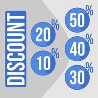 set discount, circle ribbon vector