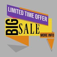 big sale, limited time offer ribbon vector