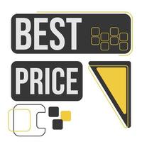BEST PRICE RIBBON SALE BANNER YELLOW AND BLACK COLOR vector
