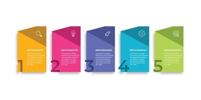Creative concept for infographic with 5 steps, options, parts or processes. Business data visualization vector