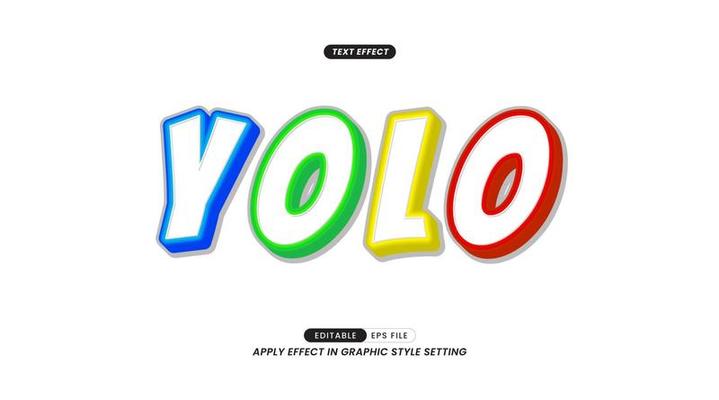 Sticker Text Effects - Editable Yolo Slogan Text.