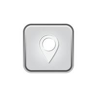 Location Symbol Icon For Finance Business, Silver Color Minimalist Graphic Design. vector