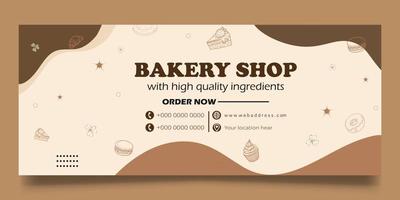 banner web de panadería vector