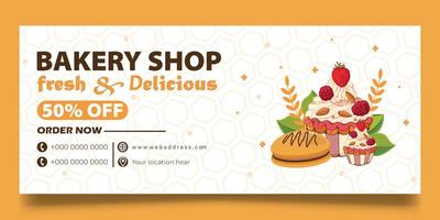 Bakery shop web banner vector