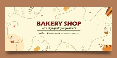 Bakery shop web banner vector