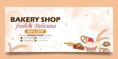 Bakery shop web banner vector