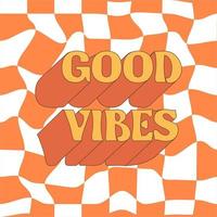 Groovy hippie 70s. Sticker in trendy retro psychedelic cartoon style. vector