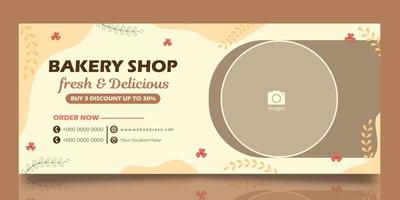 Bakery shop web banner vector