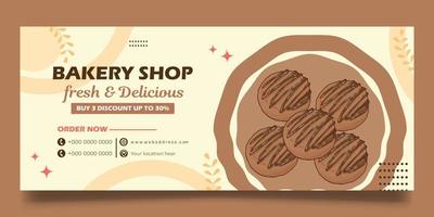 Bakery shop web banner vector