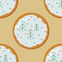 Snowflakes and Christmas trees seamless pattern. vector