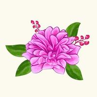 Illustration of flower  watercolor. Vector design