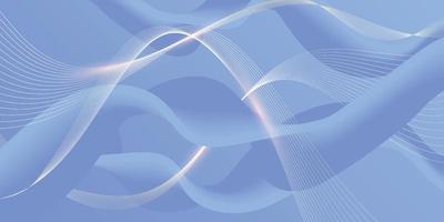 Abstract 3d blue background with golden lines vector