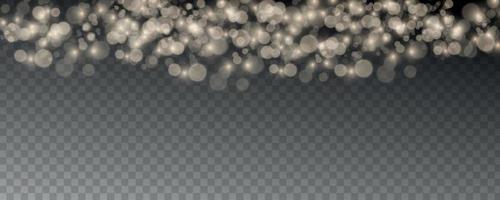 Blurred light sparkle elements. Glitters isolated on transparent background. vector