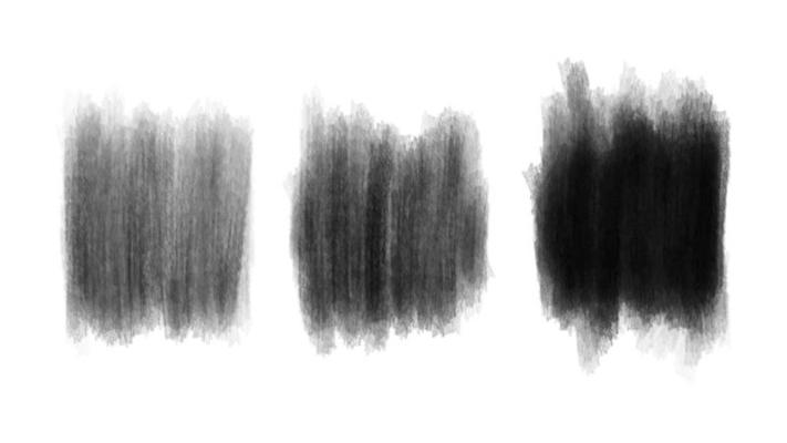 Set of watercolor grunge brush texture. Abstract monochrome grunge stroke