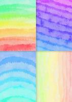 conjunto de hermosos fondos de acuarela de arco iris. pintura degradada de colores sobre lienzo vector