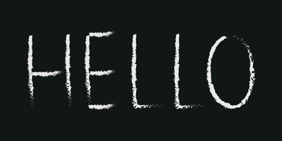 Doodle cosmos lettering in childish style. Hand drawn abstract space text hello. Black and white vector