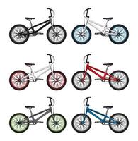 conjunto de paquetes de bicicletas bmx vectoriales realistas vector