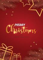 Merry Christmas and Happy New Year. xmas background, banner, frame, header, cover background or greeting card design. red color. vector