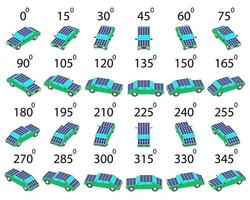 un conjunto de 24 coches solares desde diferentes ángulos.