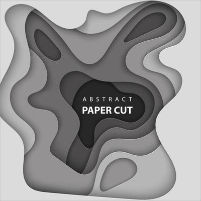 Vector background with white and gray color paper cut shapes. 3D abstract paper art style, design layout for business presentations, flyers, posters, prints, decoration, cards, brochure cover.
