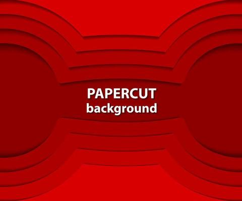 Vector background with red paper cut shapes. 3D abstract paper art style, design layout for business presentations, flyers, posters, prints, decoration, cards, brochure cover.
