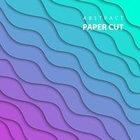 Vector background with neon lilac and turquoise gradient color paper cut geometric shapes. 3D abstract paper style, design layout for business presentations, flyers, posters, decoration, cards