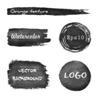 Set of grunge watercolor hand drawn background vector