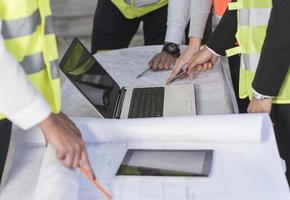 Civil Engineers At Construction Site. construction concept. photo