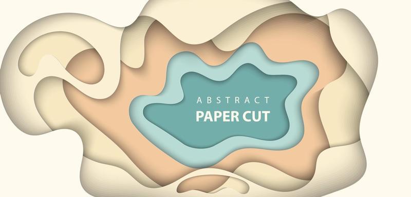 Vector background with nude beige color paper cut shapes. 3D abstract paper art style, design layout for business presentations, flyers, posters, prints, decoration, cards, brochure cover.