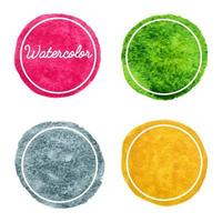 Set of multicolor watercolor hand drawn circles background vector