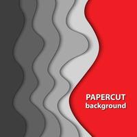 Vector background with white, gray and red paper cut shapes. 3D abstract paper art style, design layout for business presentations, flyers, posters, prints, decoration, cards, brochure cover.