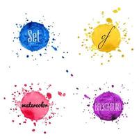 Set of watercolor hand draw splash background isolated on white background. vector